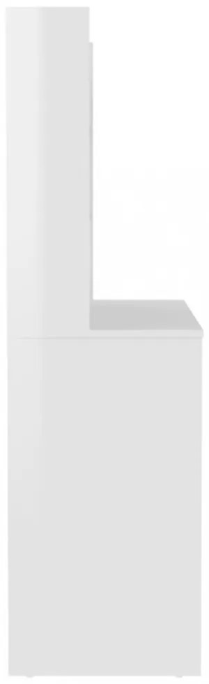fényes fehér LED-es MDF sminkasztal 100 x 40 x 135 cm