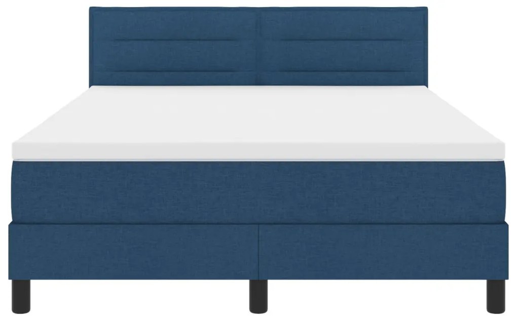 Boxspring Ágy Mattal és LED Kék 160x200 cm Szövet