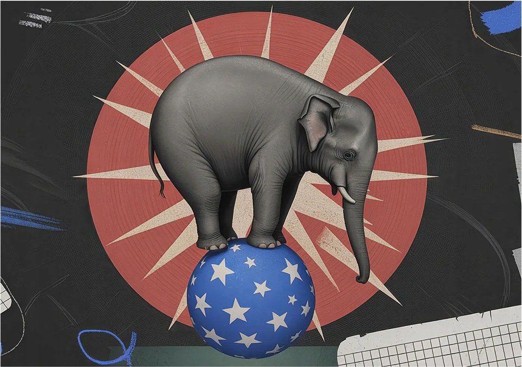 Fotótapéta Flizelin Dekoratív Hálószoba Cirkuszi elefánt 208x146 Ragasztó