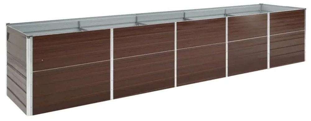 vidaXL barna horganyzott acél kerti magaságyás 400 x 80 x 45 cm