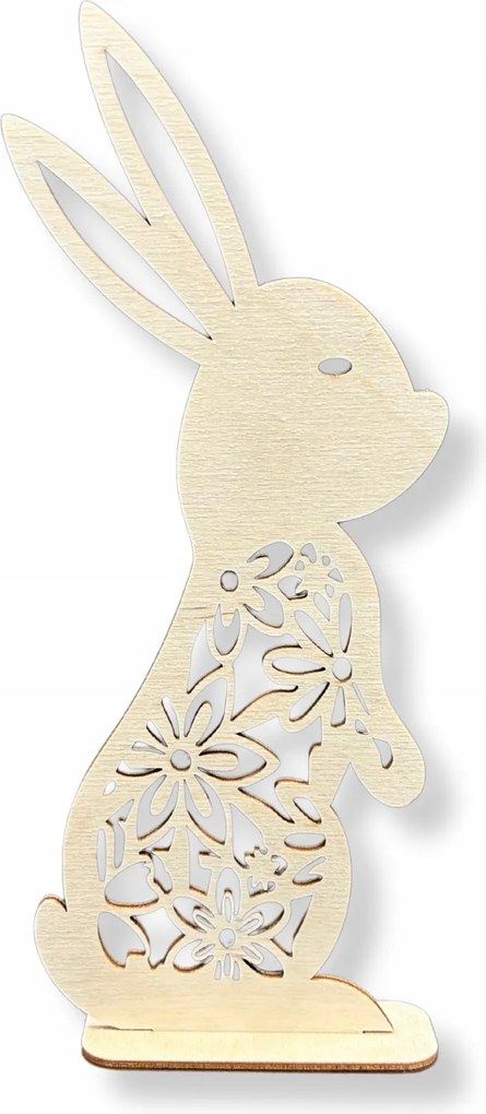 Áttört nyuszi állványon 25cm húsvéti karácsonyi dekoráció