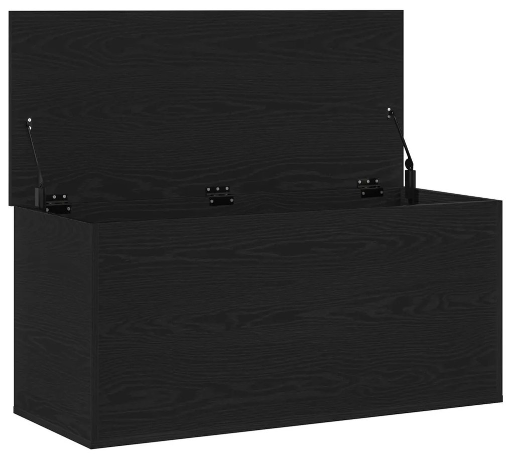 Tárolódoboz Fedéllel Fekete Tölgy 100x42x46 cm Mérnöki Fa