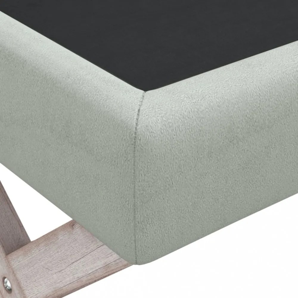 világosszürke bársony tárolóülőke 110 x 45 x 49 cm