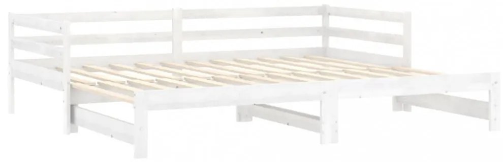 fehér tömör fenyőfa kihúzható kanapéágy 2 x (90 x 200) cm
