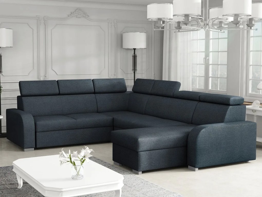 Sarokkanapé U Lyseri 2rR2pLC (sötétkék) (tárolóhellyel). 1104927