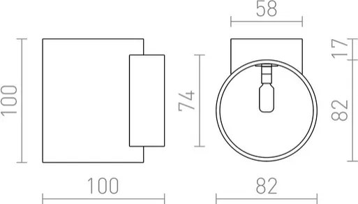 RENDL TUBA W fali lámpa matt fekete/aranysárga 230V LED G9 5W