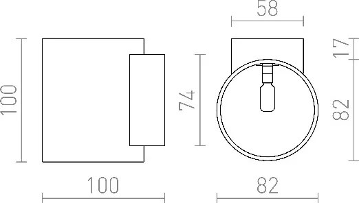 RENDL TUBA W nástěnná matná černá/zlatá 230V LED G9 5W