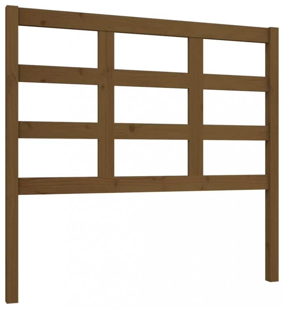 mézbarna tömör fenyőfa ágyfejtámla 105,5x4x100 cm