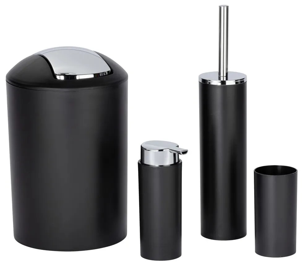 Fekete műanyag fürdőszobai kiegészítő szett Calvo – Wenko