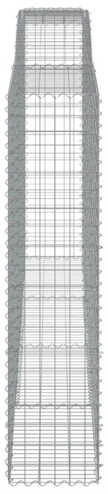 vidaXL 6 db íves horganyzott vas gabion kosár 400x50x200/220 cm