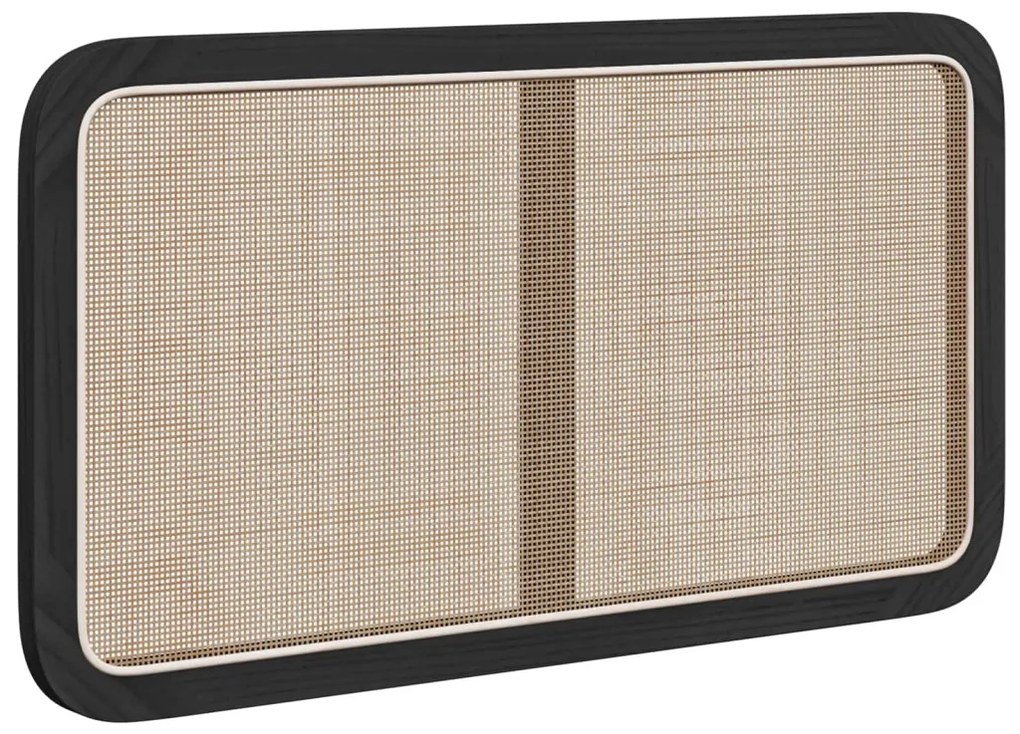 Fejtámla fejtámlával Fekete 100 x 55 x 3 cm Rattan