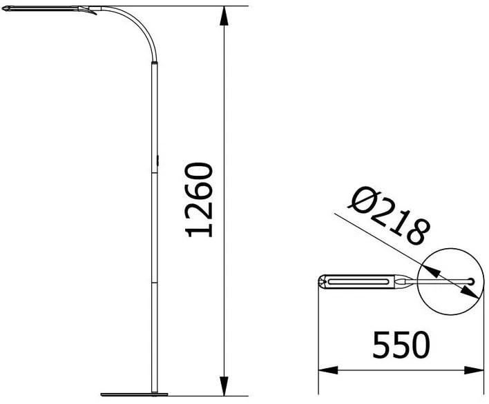Lámpa Állólámpa YORK 10W, 900lm, AC220-240V, 3 fokozatú fényerő, 3-CCT, távirányító ,PF>0,5, Ra>85, fekete