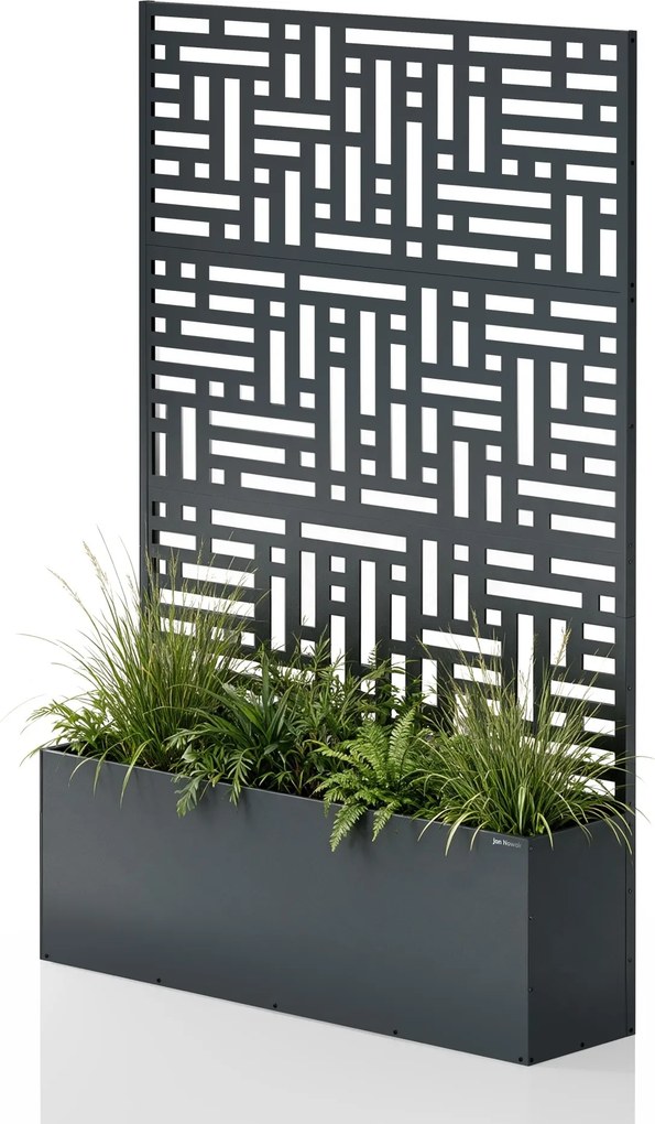 Fém kerti pergola virágládával 3in1, antracit, 1200x1800x300 mm: ROSE
