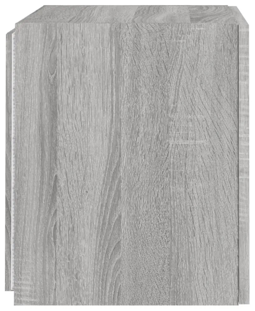 szürke sonoma színű fali TV-szekrény LED-ekkel 40,5x35x40 cm