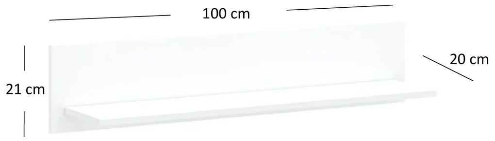 Polc 100 cm Leona (fehér). 1053004