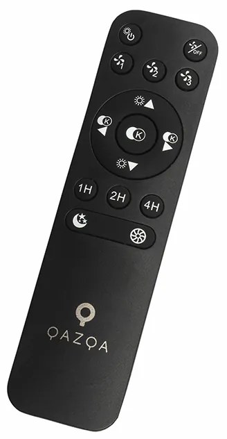 Négyszögletes fekete mennyezeti ventilátor, dimmelhető LED-del - Climo