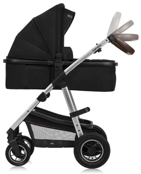Lionelo - AMBER 2 az 1-ben kombinált babakocsi, fekete/ezüst