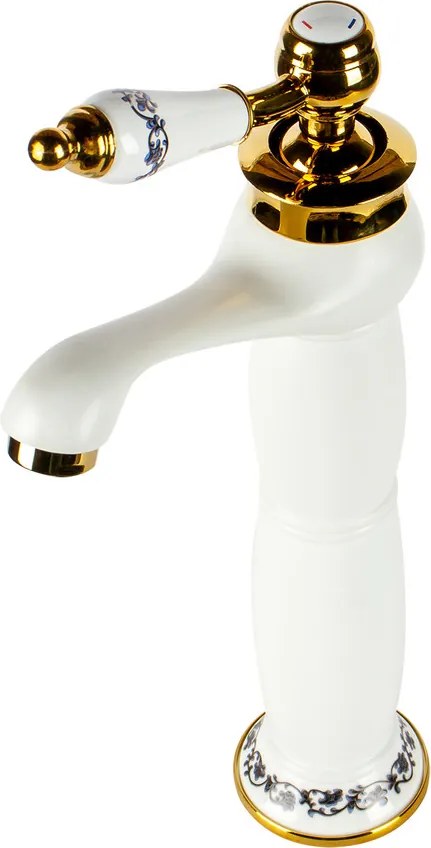 Izmir || White &amp; Gold magasított retro mosdó csaptelep