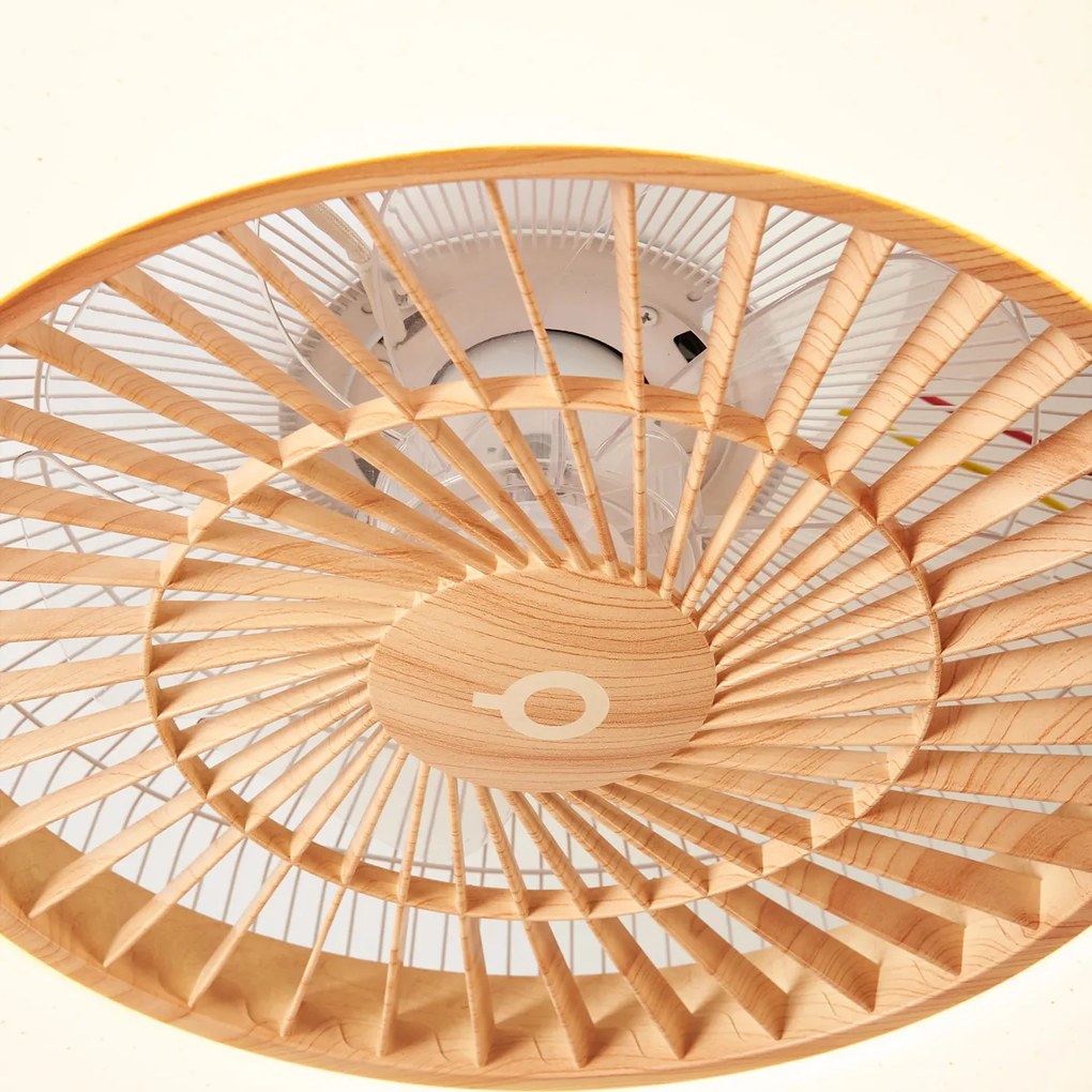 Mennyezeti ventilátor fa hatású, csillaghatással, 60 cm, dimmelhető LED-del és távirányítóval - Climo