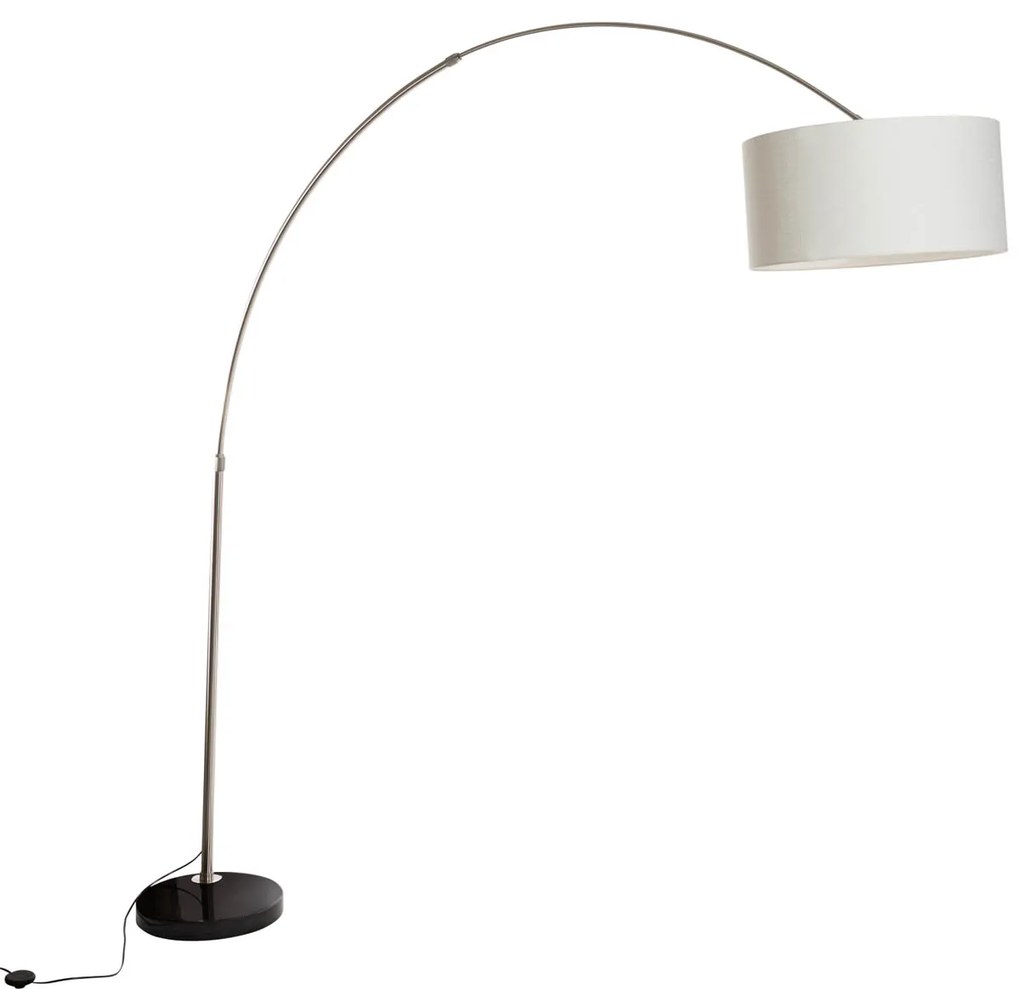 Acél ívlámpa fehér textilbúrával 50 cm - XXL
