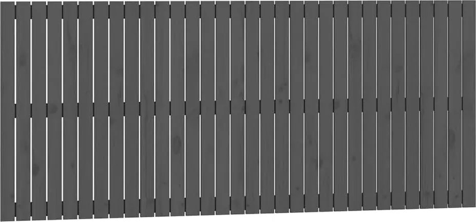 vidaXL szürke tömör fenyőfa fali fejtámla 204 x 3 x 90 cm
