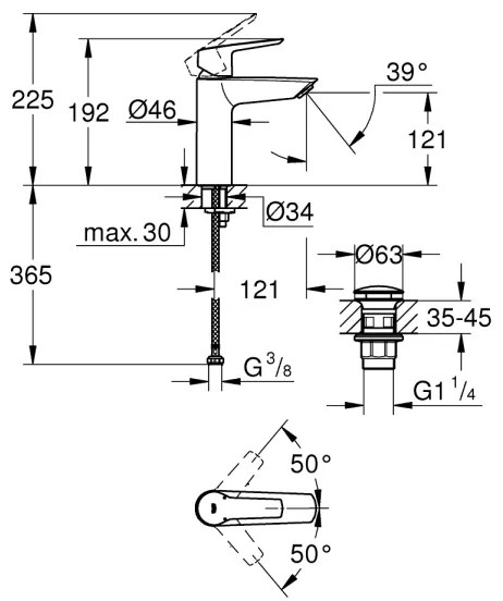 GROHE 24204002 - START mosdócsaptelep, M méret, fényes króm