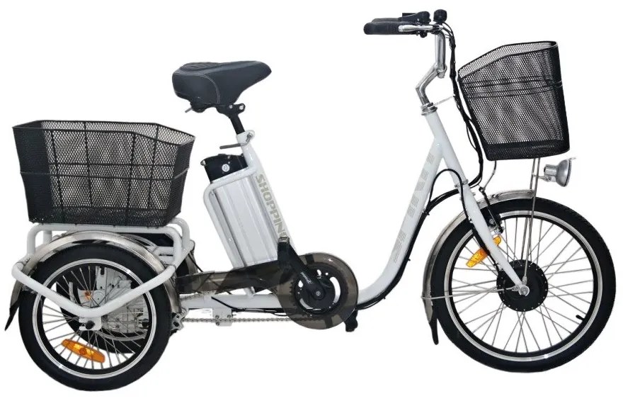 Spirit SHOPPING2 elektromos kerékpár, fehér háromkerekű, 250W, 36V/13Ah