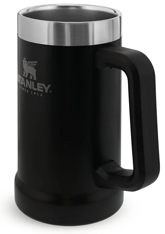 Fekete rozsdamentes acél termobögre 700 ml The Big Grip Beer Stein Black – Stanley