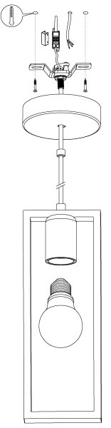 Eglo 49473 - Csillár zsinóron LITTLETON 1xE27/60W/230V