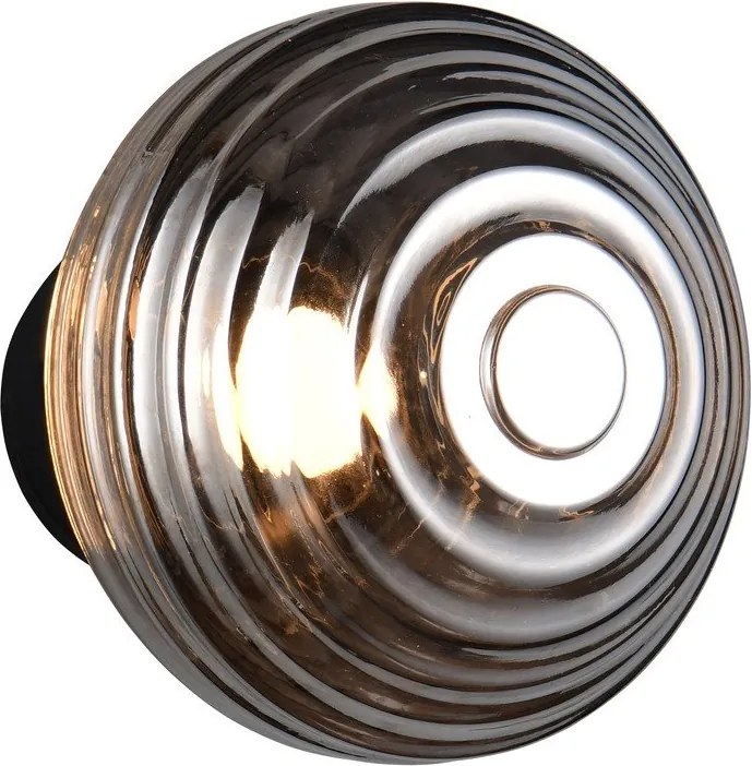 Sötétszürke USB üveg LED fali lámpa ø 15,5 cm Earl – Reality