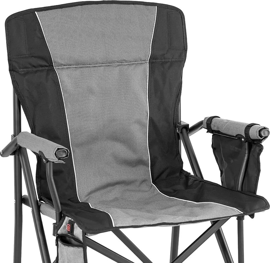 Leziter Premium fűthető karfás horgász szék pohártartóval szürke