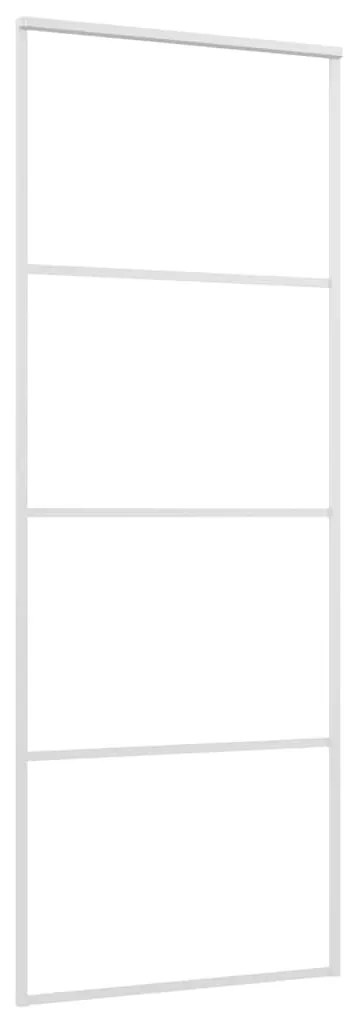 fehér ESG üveg és alumínium tolóajtó 76 x 205 cm
