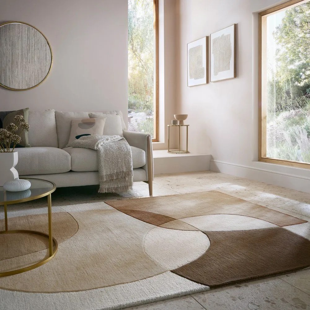 Barna-bézs gyapjú szőnyeg 160x230 cm Glow – Flair Rugs