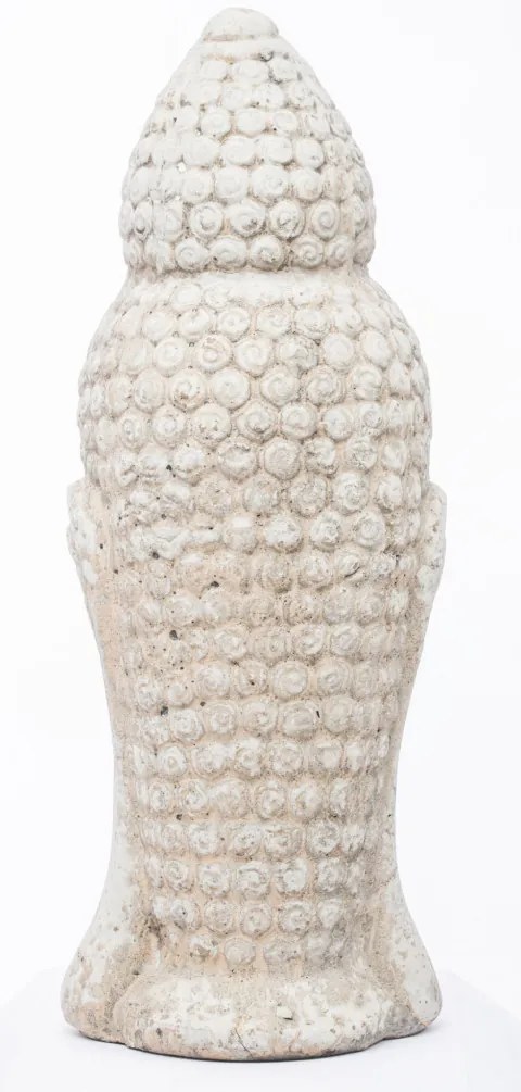 Cyrus design krém színű koptatott buddha fej dekorációs szobor 40x15x14cm