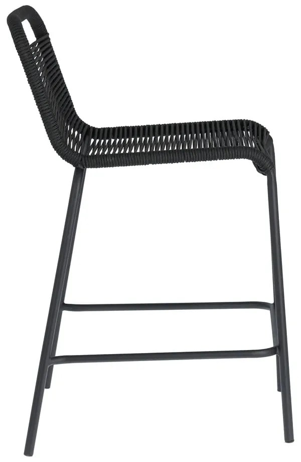 Glenville fekete acélszerkezetű bárszék, magasság 62 cm - Kave Home