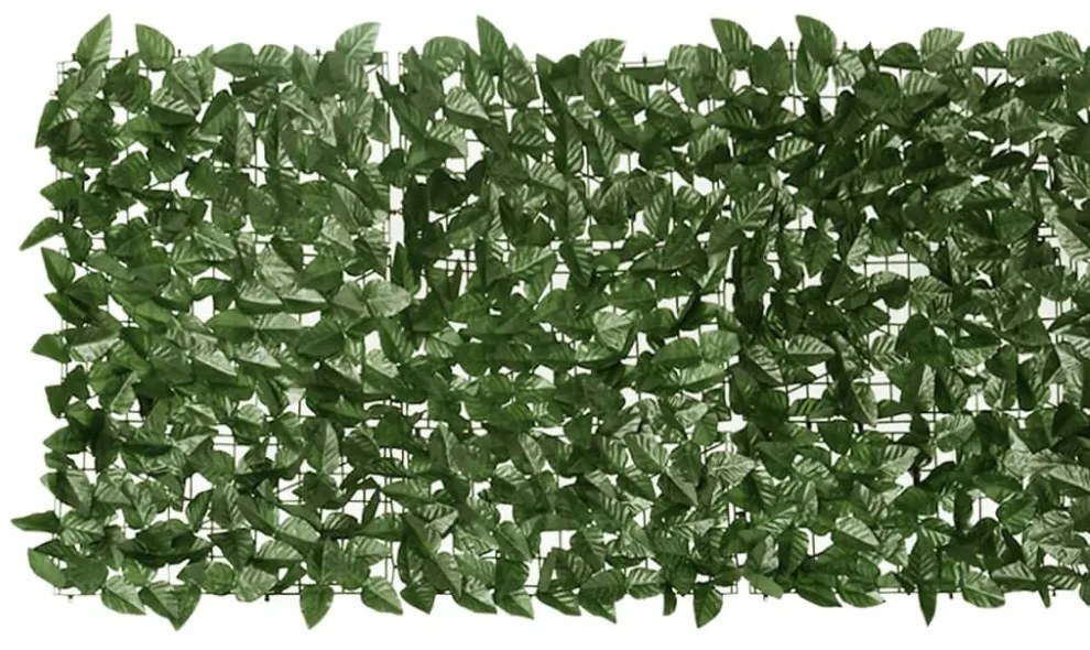 sötétzöld leveles belátás elleni erkélyparaván 600 x 75 cm