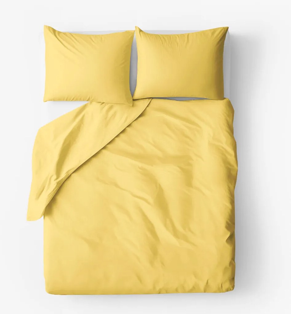 Goldea pamut ágyneműhuzat garnitúra - sárga 240 x 220 és 2db 70 x 90 cm