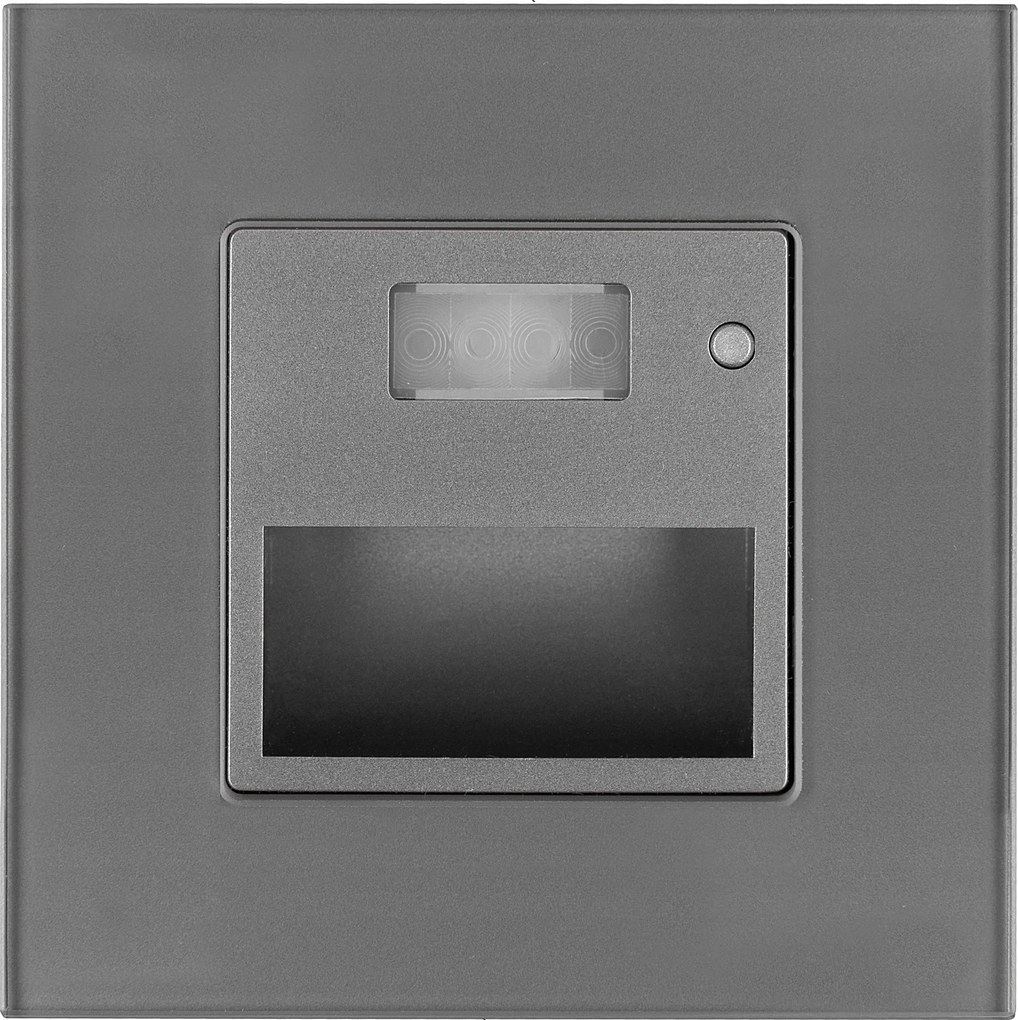 LED-es lépcsőlámpa szett mozgásérzékelővel Szürke Miuun üveg kerettel