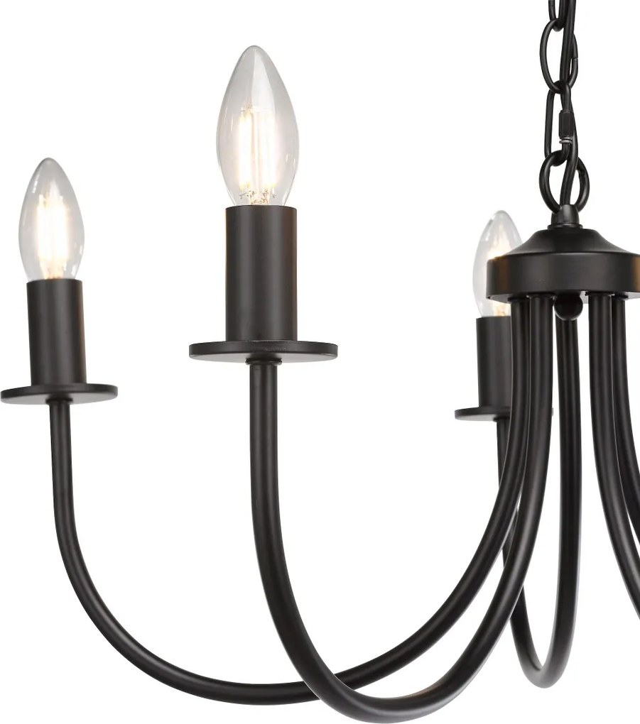 Dar Lighting klasszikus csillár becca matt fekete darbec0522