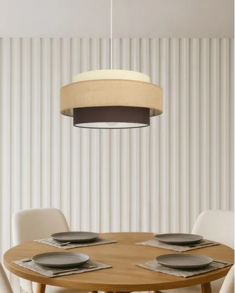 BRILAGI - Kábeles függőlámpa RESNA 1xE27/60W/230V Ø 40 cm bézs/fekete