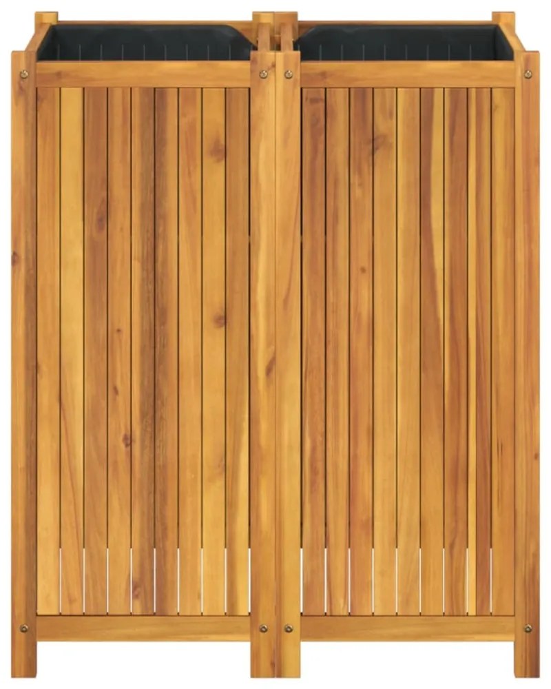 tömör akácfa kerti virágtartó béléssel 84 x 42 x 100 cm
