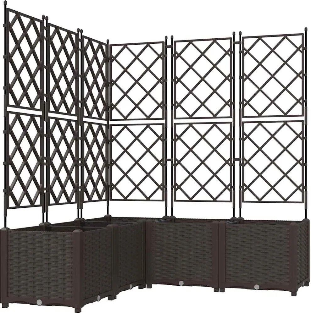 vidaXL Kerti cserép 5 pcs Barna 120 x 120 x 143 cm Acél