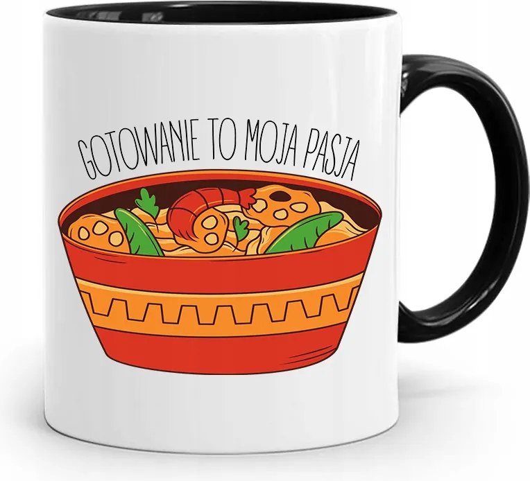 Fekete Bögre Szakácsnak A Főzés A Szenvedélyem A fényképes nyomtatással