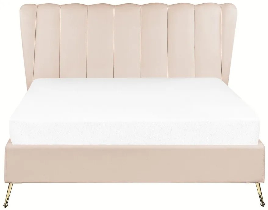 Franciaágy 140 cm Mirabell (bézs) (ágyráccsal) (USB porttal). 1081444