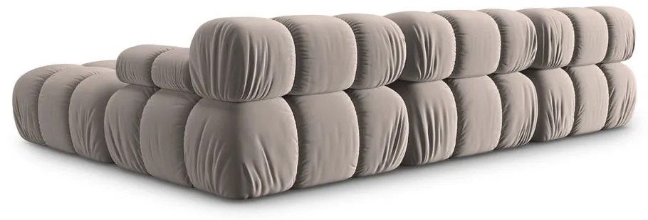 Világosbarna bársony moduláris sarokkanapé (variálható) Bellis – Micadoni