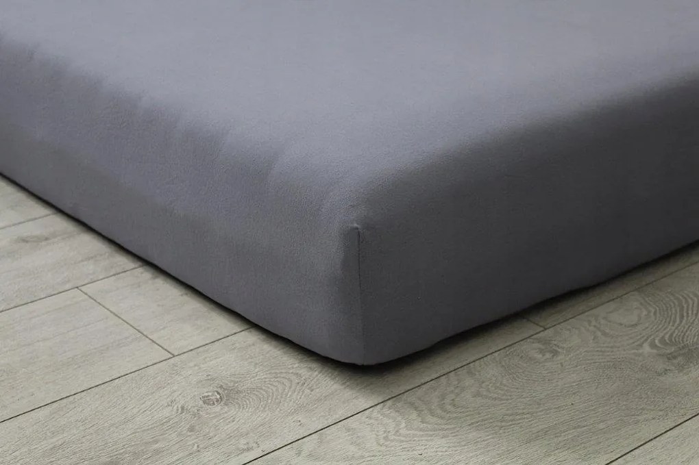 Jersey Prémium gumis lepedő vastag Grafit szürke 160x200