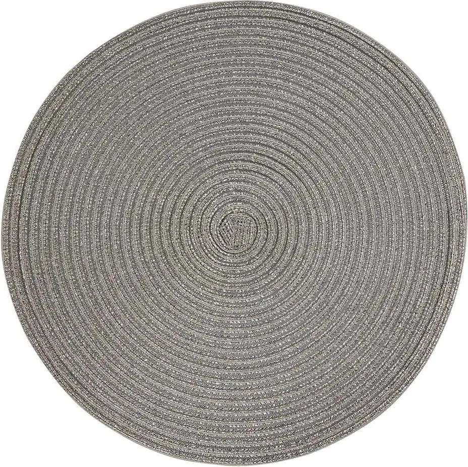 Asztali tányéralátét kerek szívószálas ezüst szürke 38cm 1db
