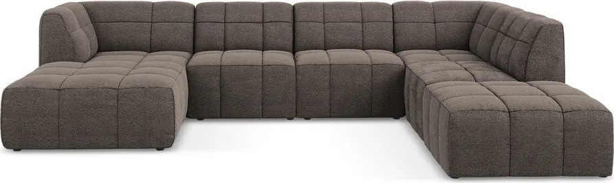 Barna buklé (U alakú) sarokkanapé Aloha – Makamii