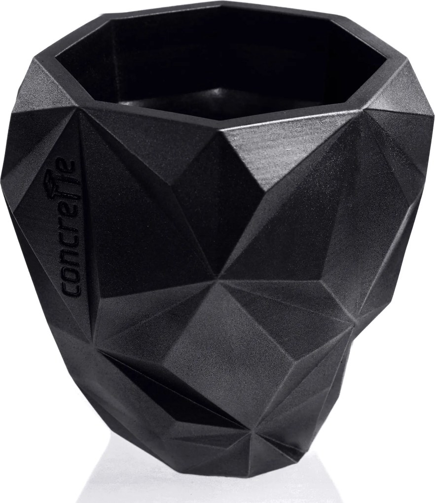 Virágtartó Geometric Black Metallic Poli 13cm Virágtartó