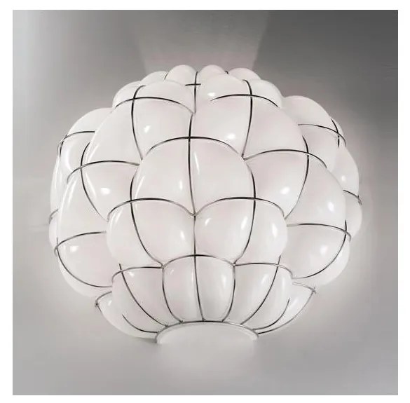 SIRU - Fali lámpa POUFF 1xE27/60W/230V króm/fehér Velencei üveg